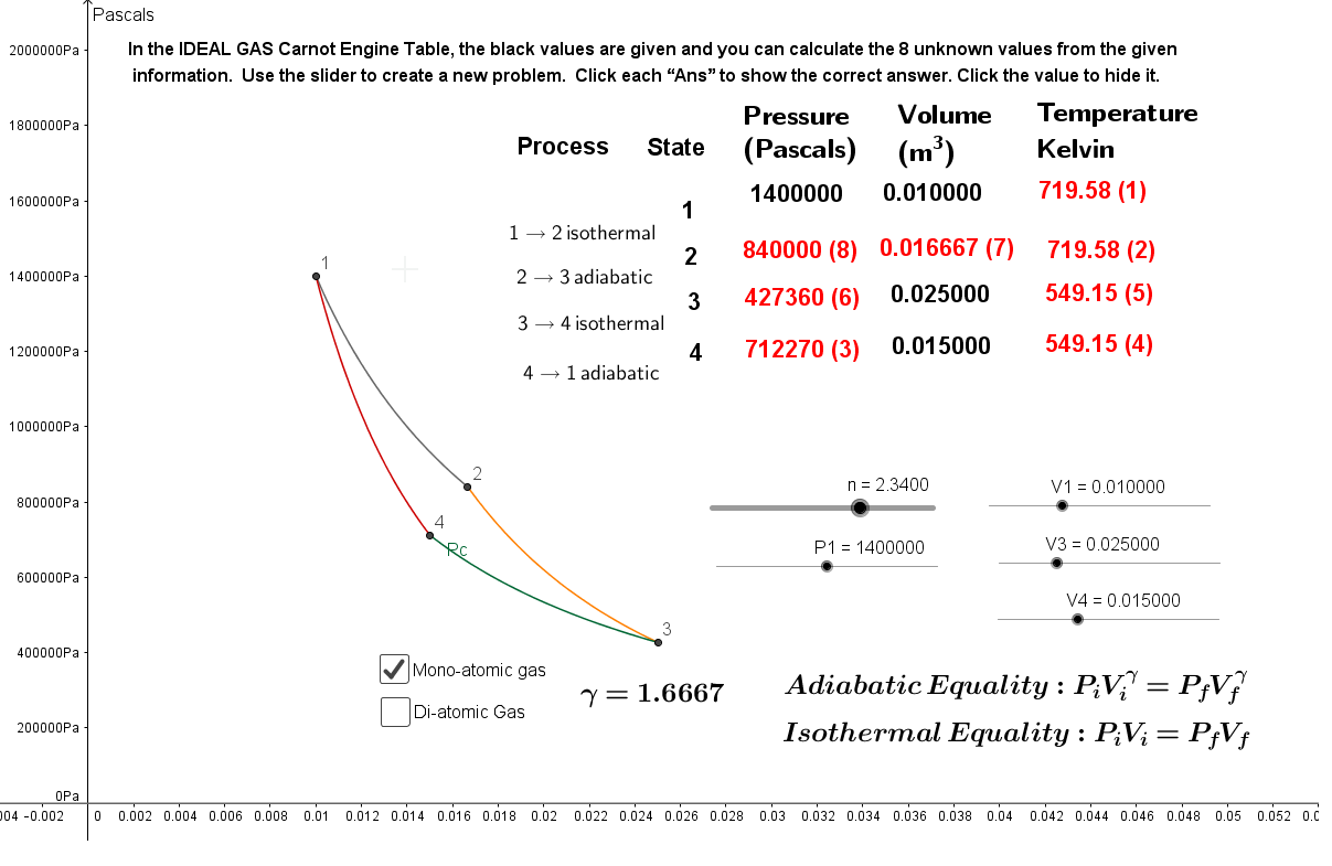 Carnot Engine Practice Problem GeoGebra Carnot Engine Practice Problem GeoGebra