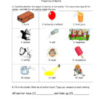 Properties Of Matter 2 Worksheet
