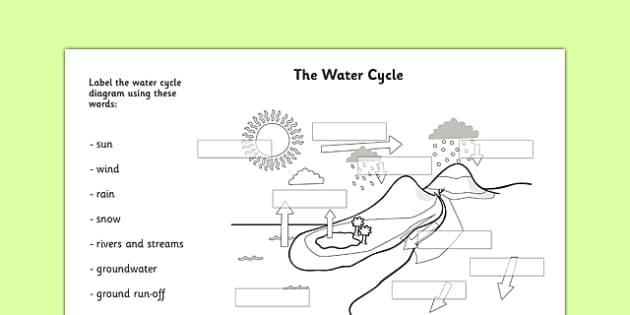 Label The Water Cycle Worksheet